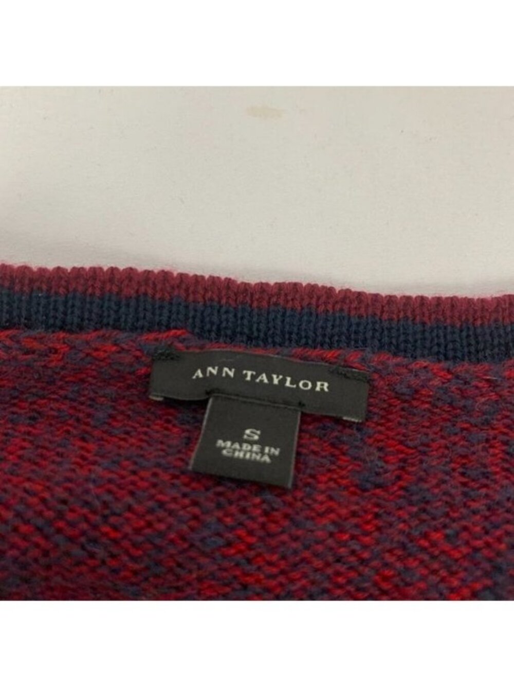 Ann Taylor Red & Navy Open Front Cardigan With Pockets Womens Size Small - Picture 4 of 11